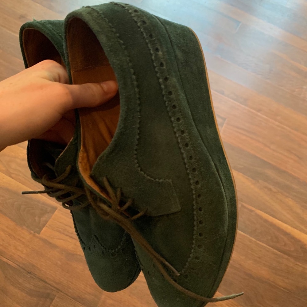 Sessun (Madewell collaboration) green suede wedges